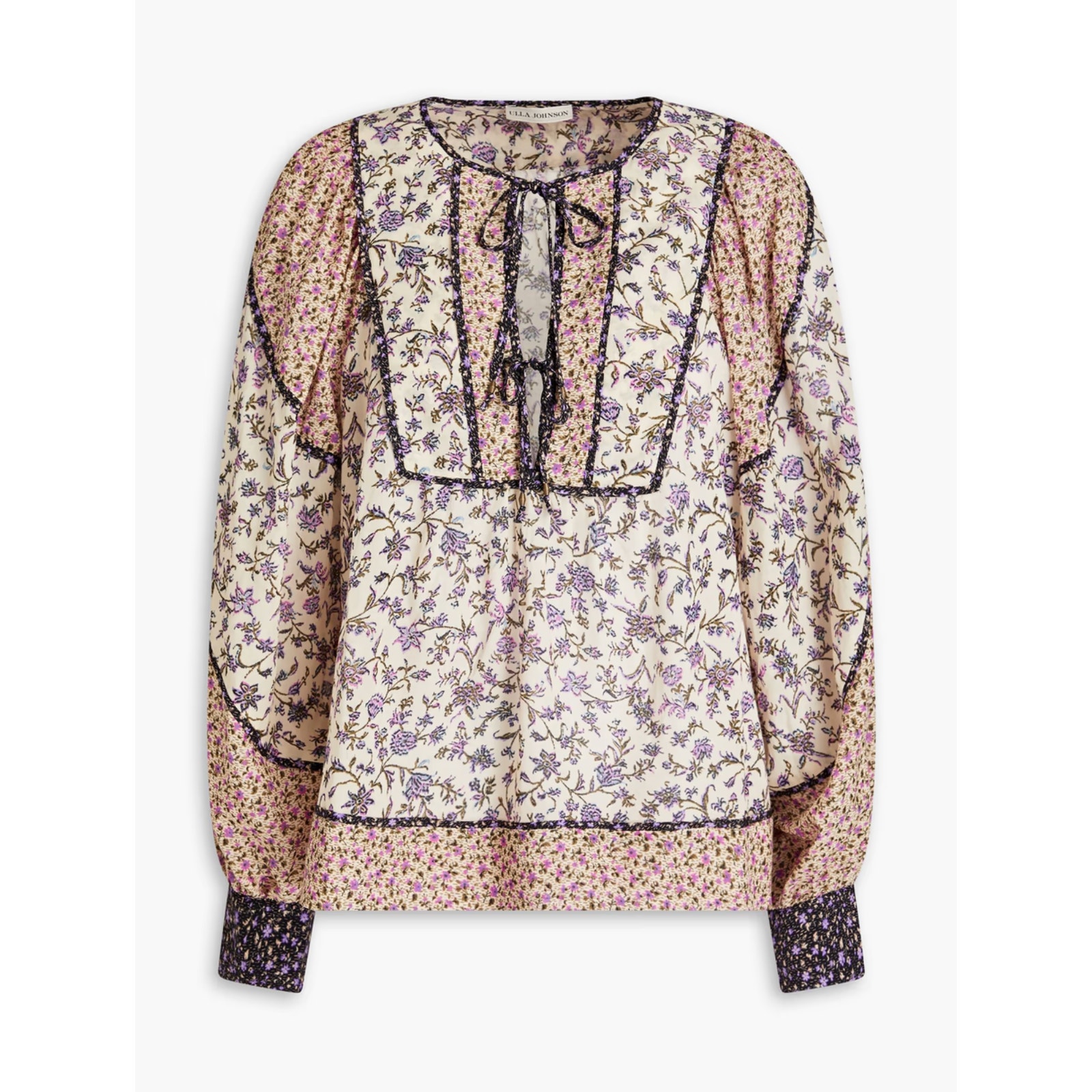 Ulla Johnson 'Colette' Pink Floral-Print Cotton-Blend Blouse - Size 6